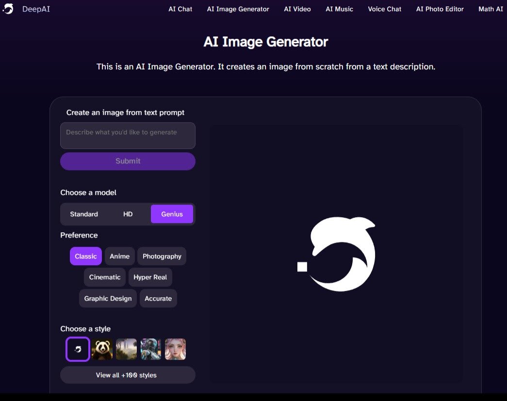 DeepAI image generator