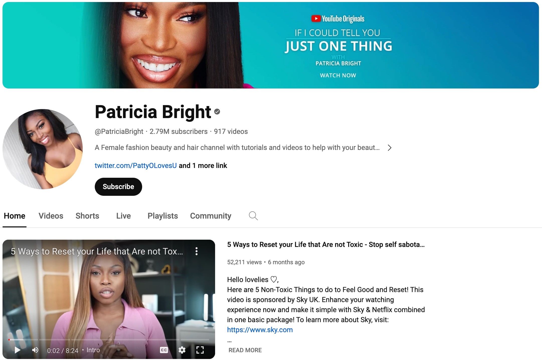 Patricia Bright is one of the most popular YouTube influencers in the fashion and beauty niche.