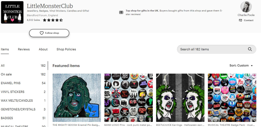 Littlemonsterclub shop for enamel pins items overview