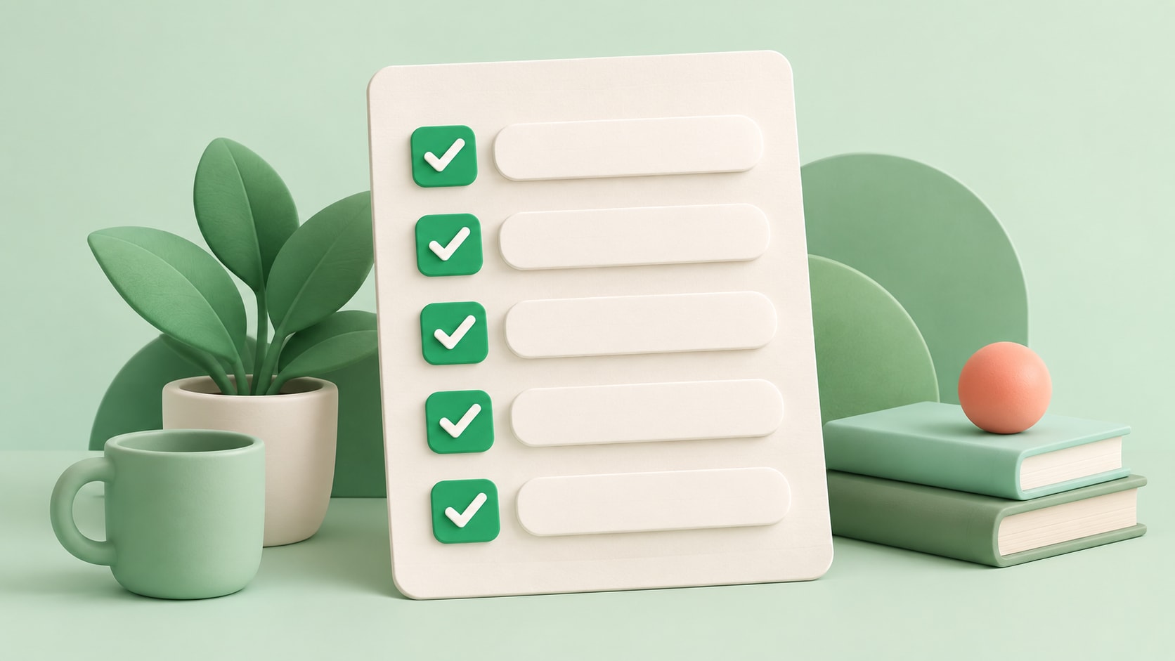 Checklist with five ticked items for what to have in place before building a support team