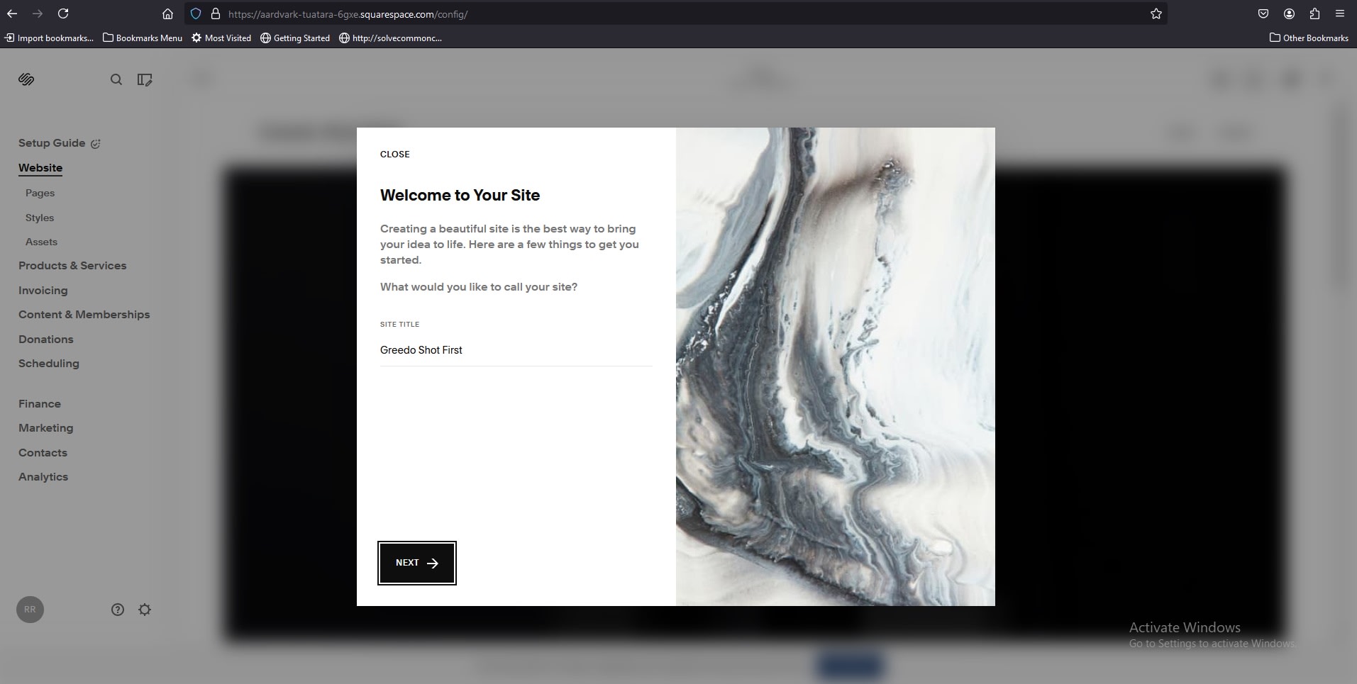 Squarespace AI site setup