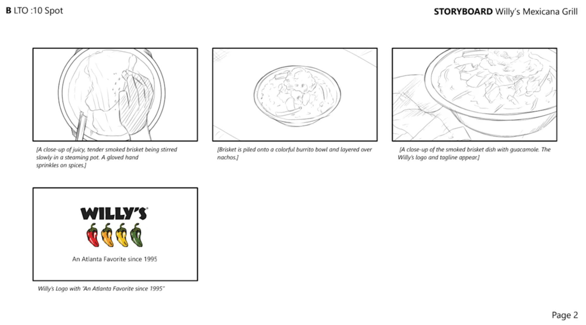Advertising campaign storyboard example