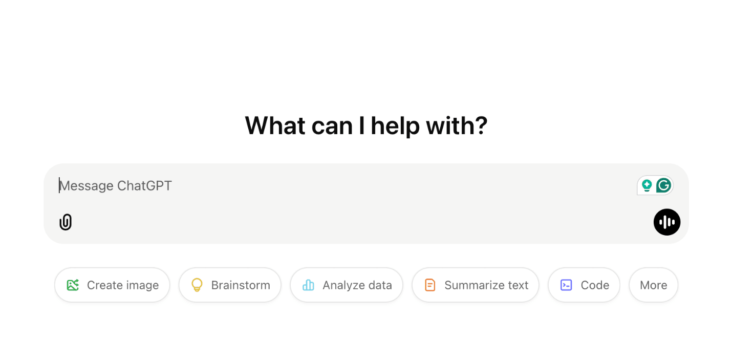Homepage of ChatGPT