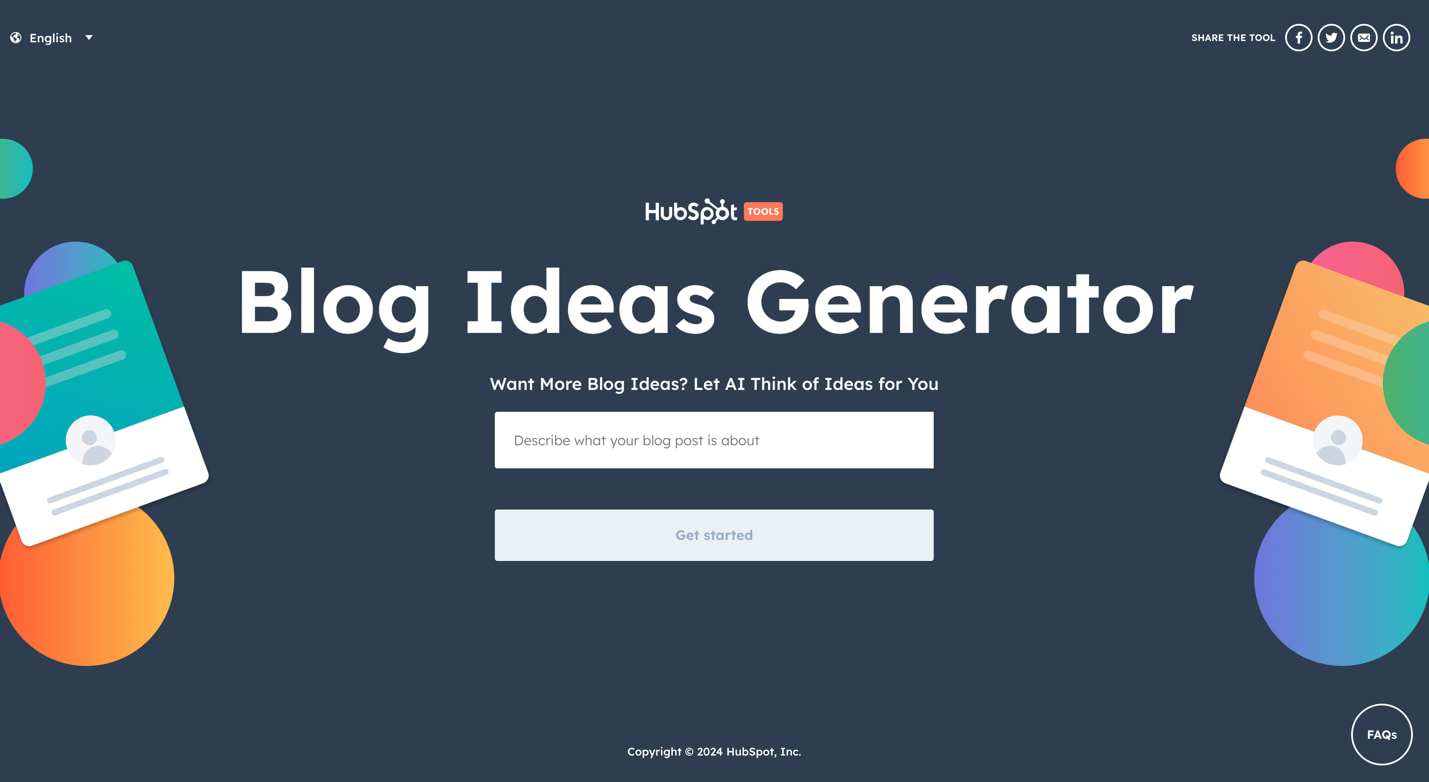 HubSpot’s AI-powered blog ideas generator for content production