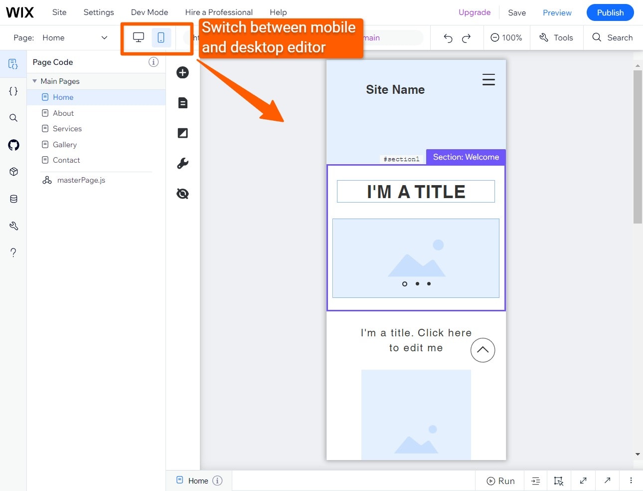 Mobile responsive design in Wix