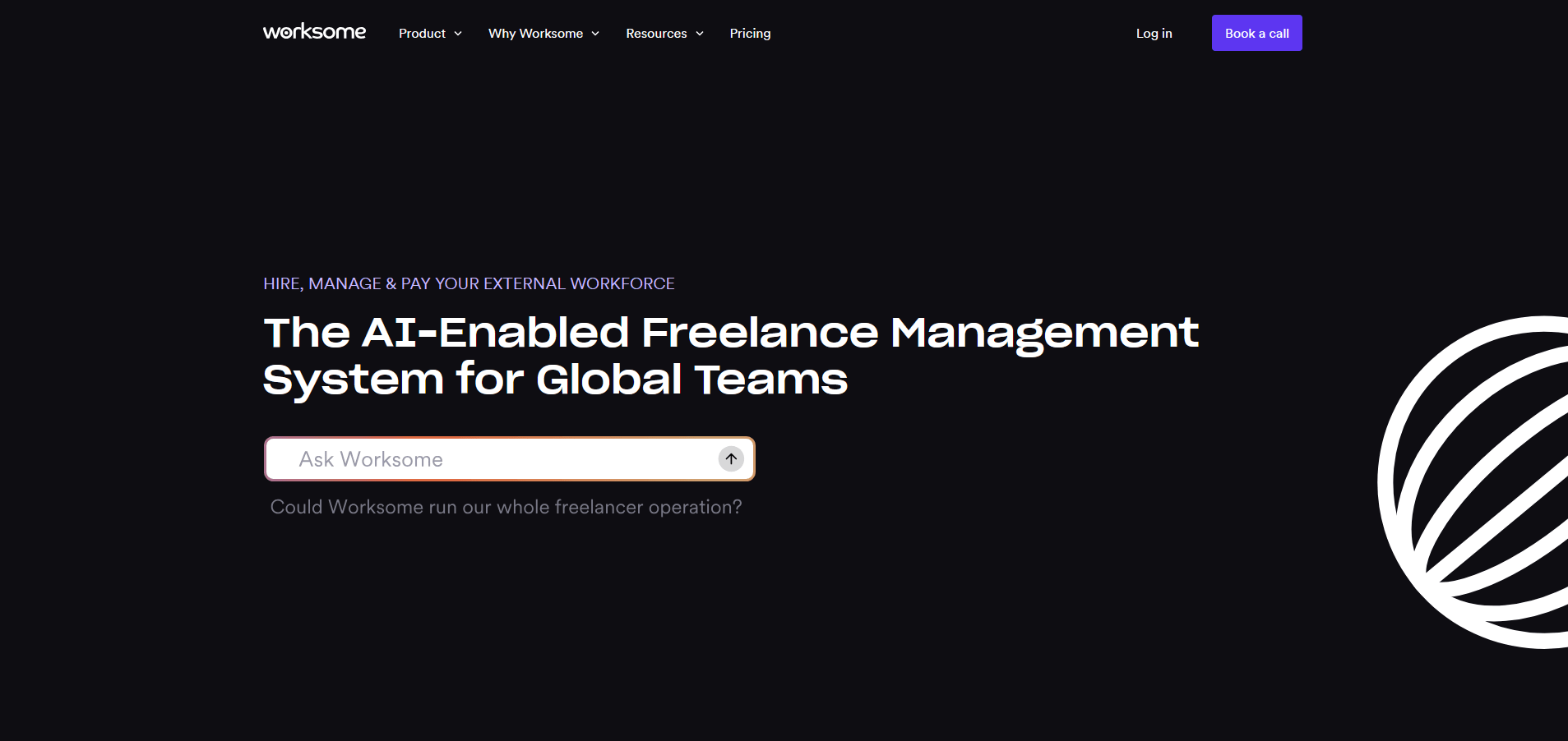 Worksome's Landing Page