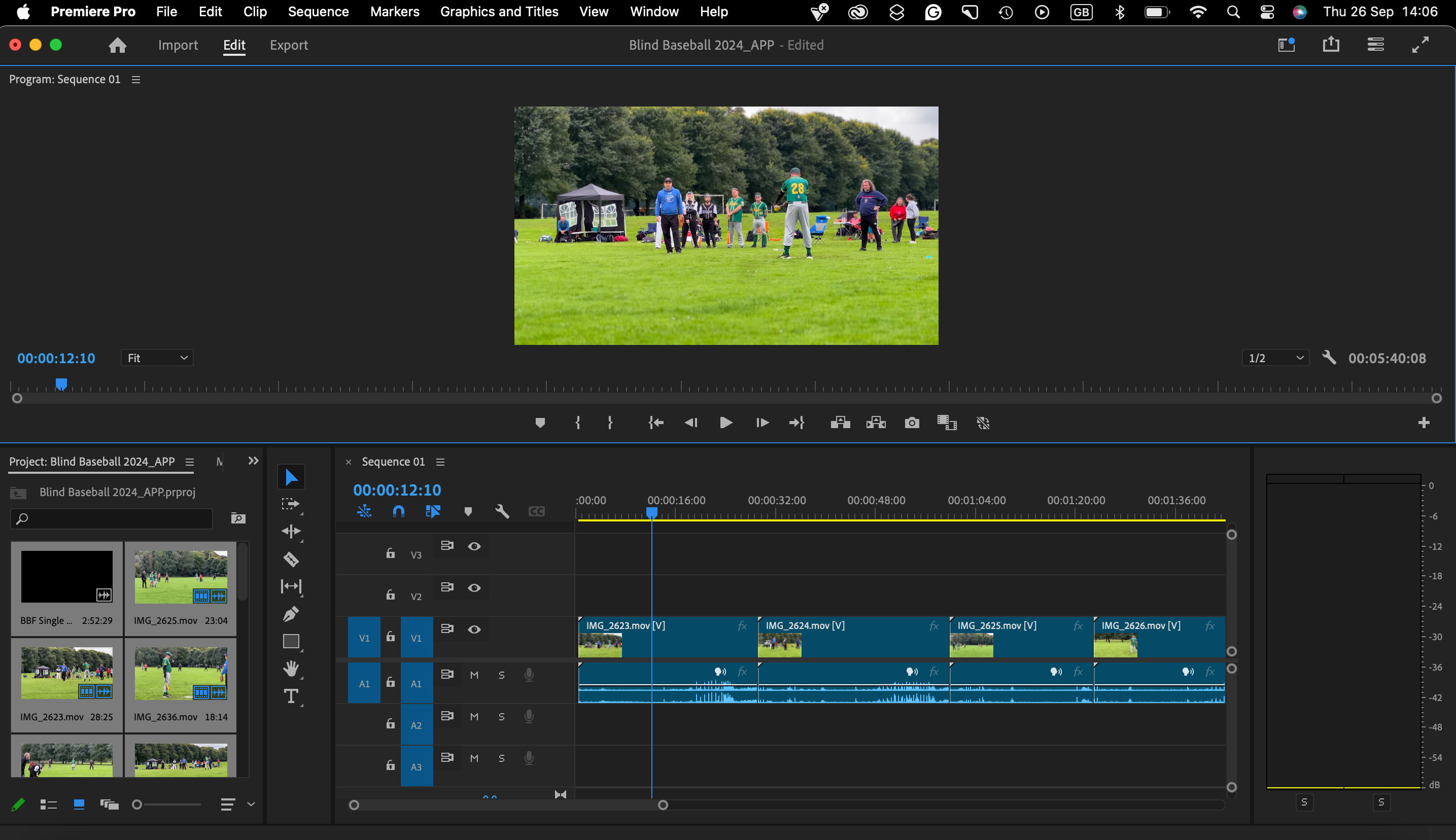 Screenshot of Adobe Premiere Pro software in-use