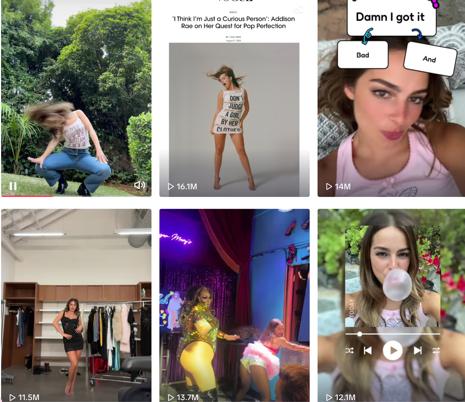 The Addison Rae TikTok channel