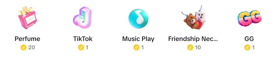 Example of more TikTok Gifts