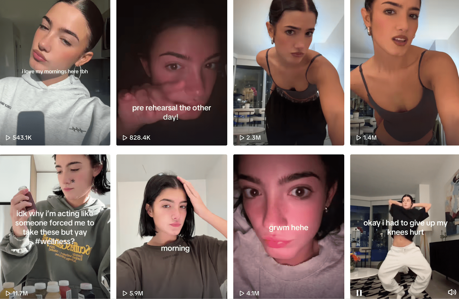 Viral videos on Charli D’Amelio’s TikTok channel