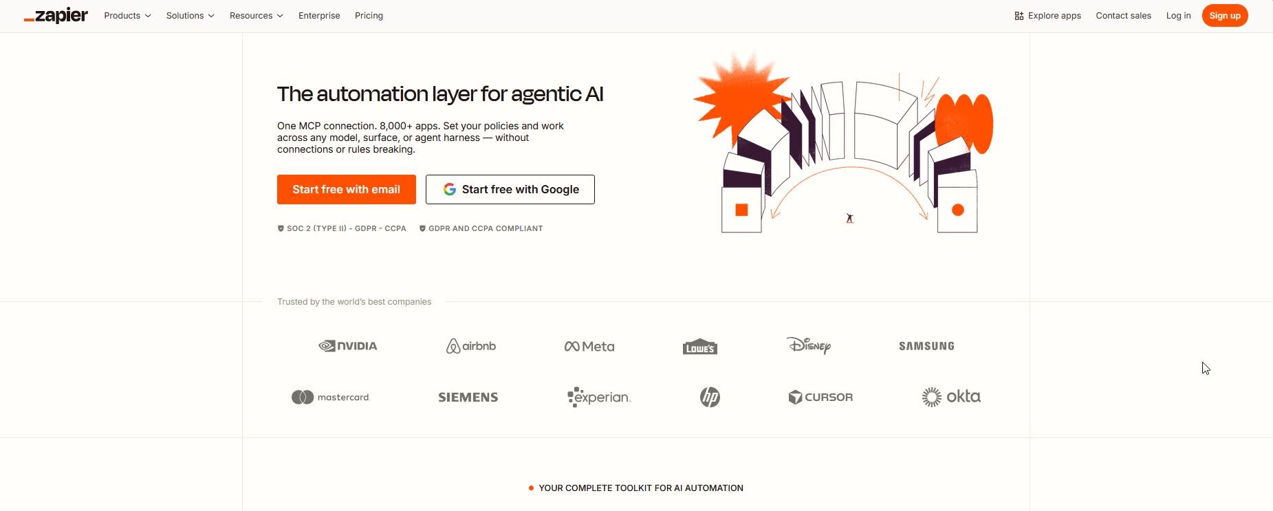 Zapier.com landing page