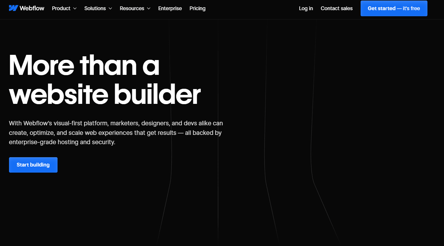 Webflow home page screenshot
