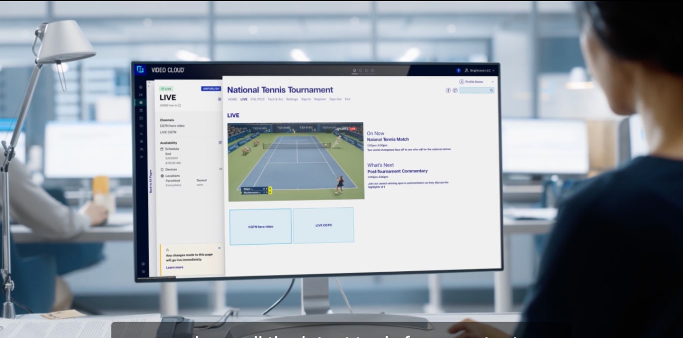 Brightcove interface