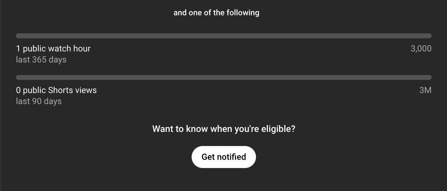 The Get Notified button in YouTube Studio