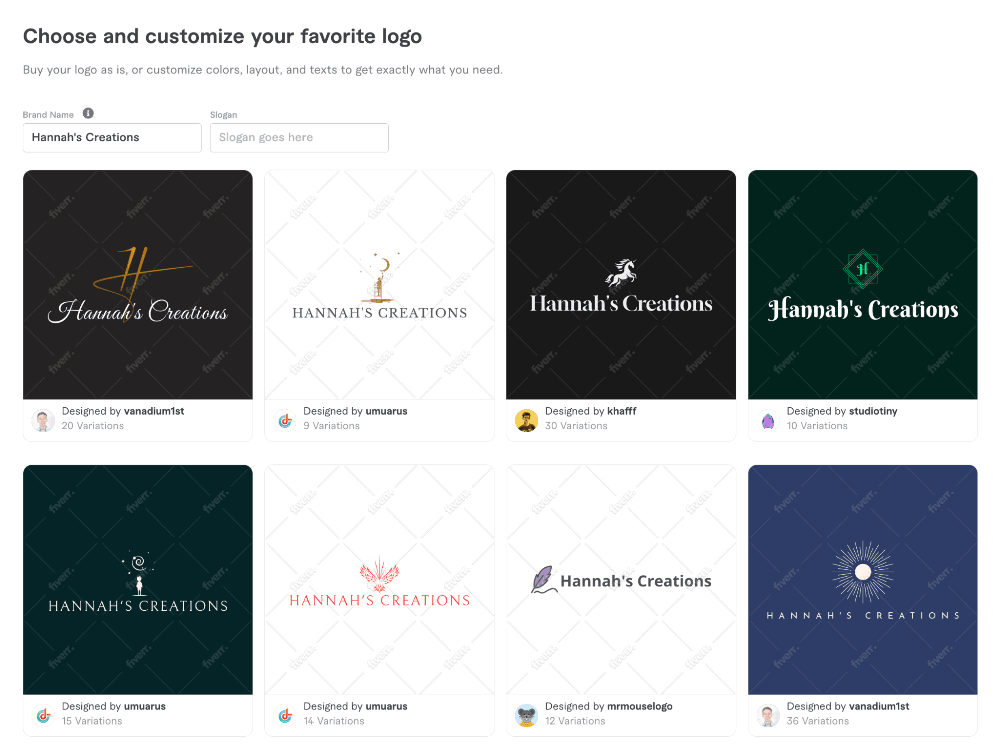 Create a customized logo in Fiverr