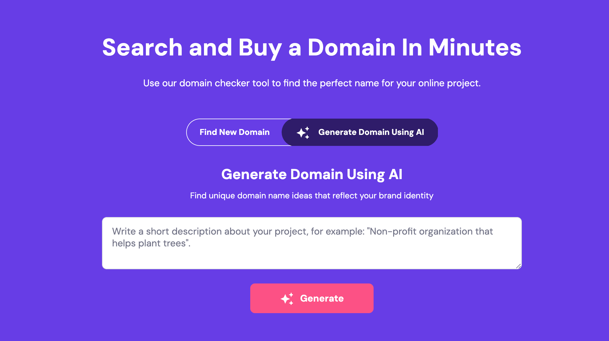 Hostinger domain name by using AI generator
