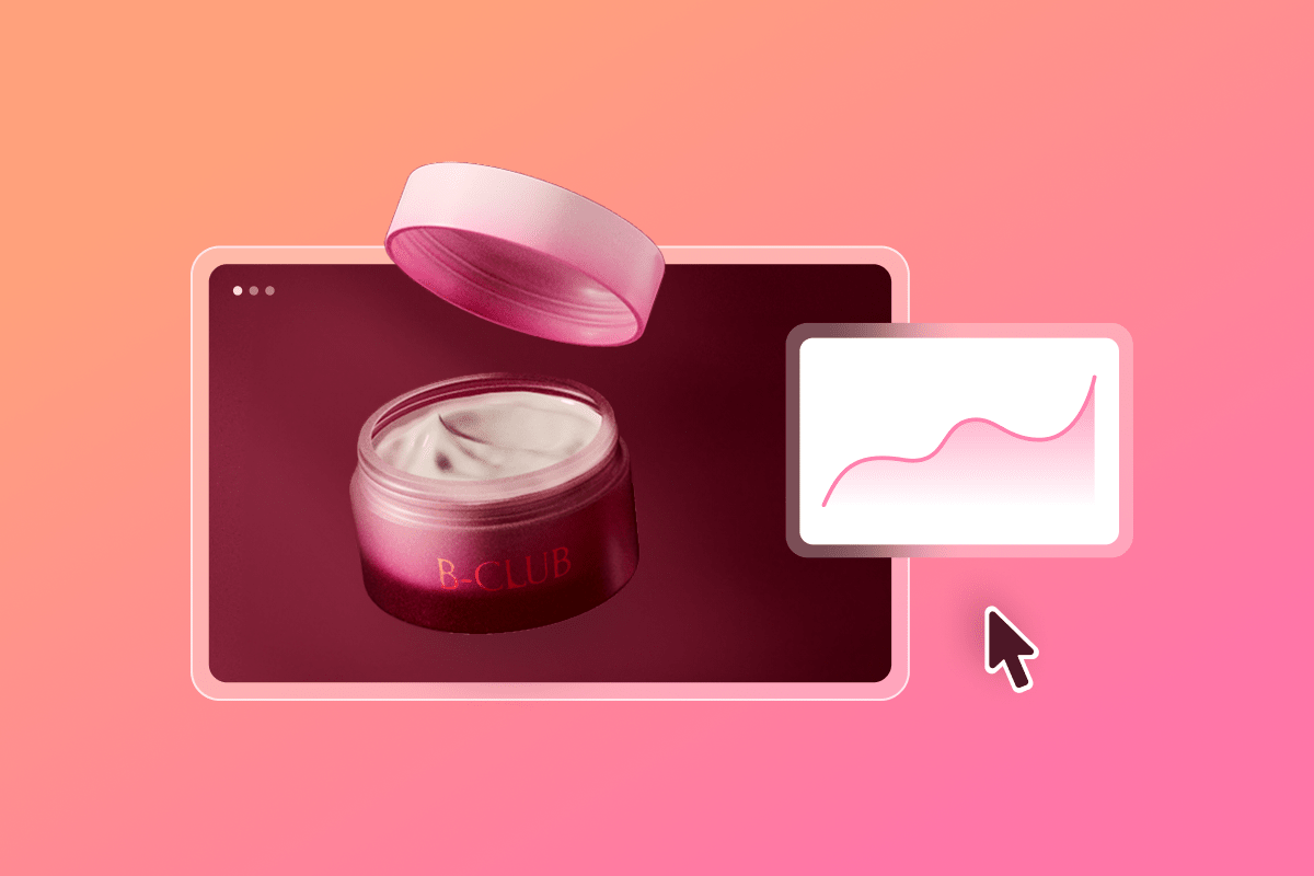 Smart home website interface with user avatars and analytics icons on pink background