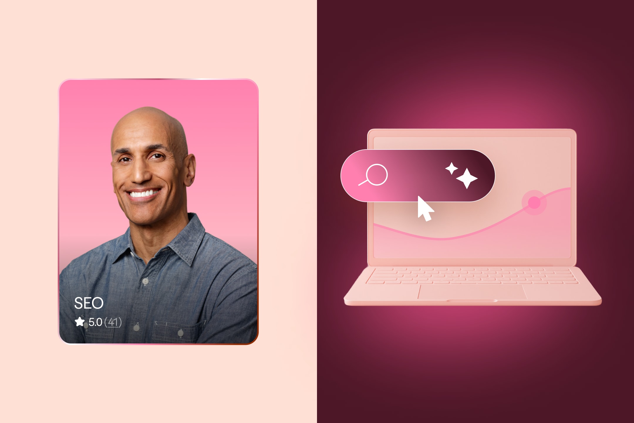 Smiling SEO expert with advice on how to use AI for SEO Smiling SEO expert with advice on how to use AI for SEO