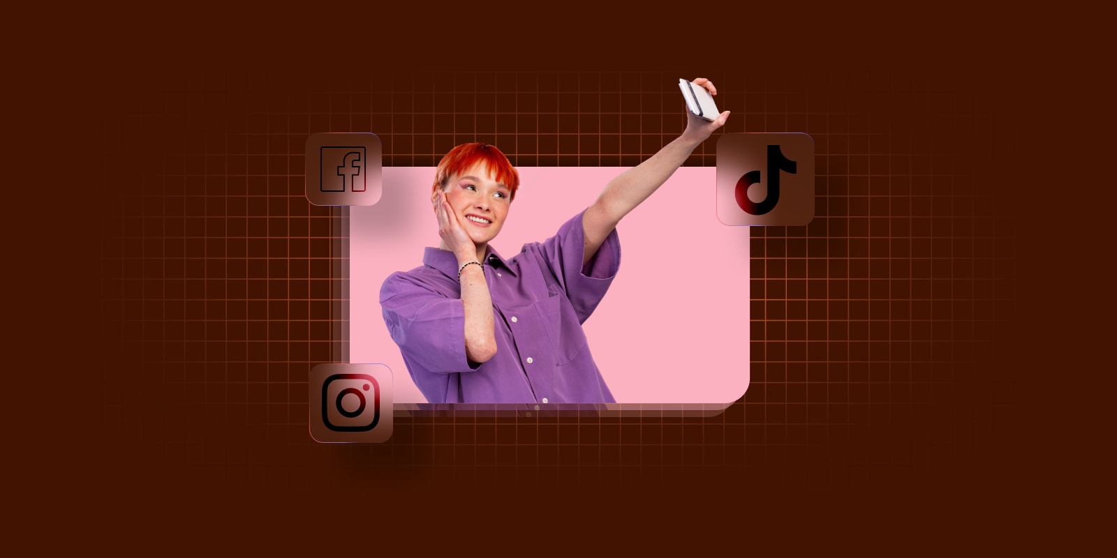 Woman taking a selfie for a UGC on Instagram, TikTok and Facebook