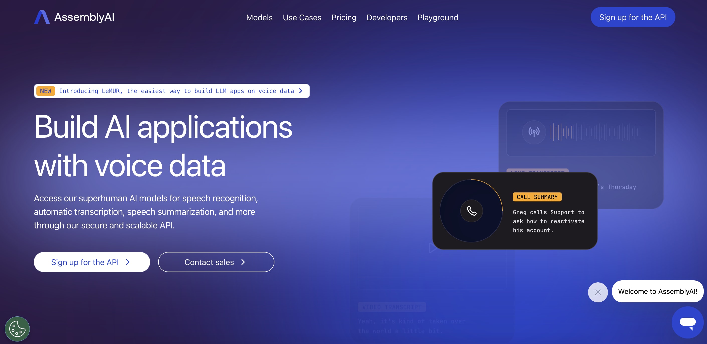 AssemblyAI homepage
