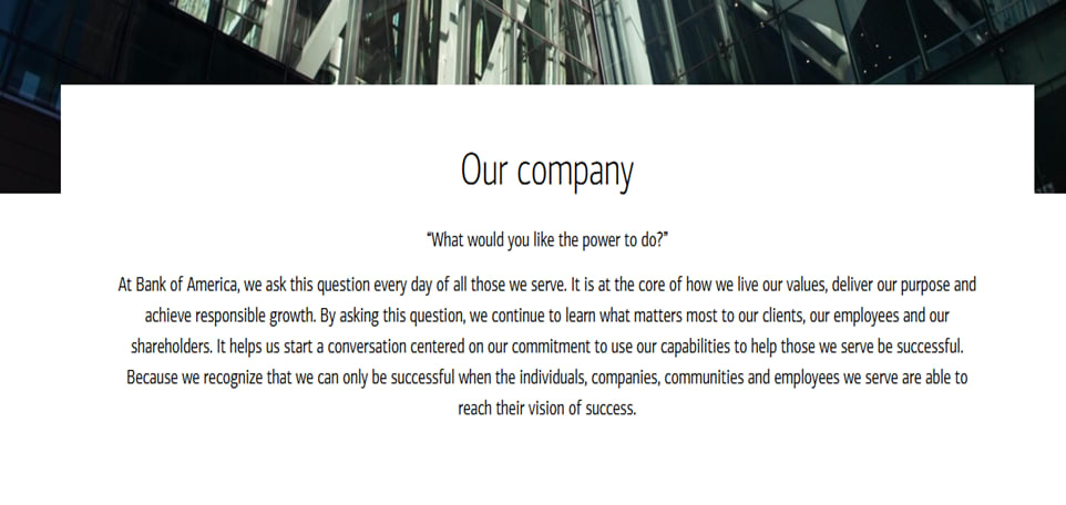 Bank of America’s mission statement