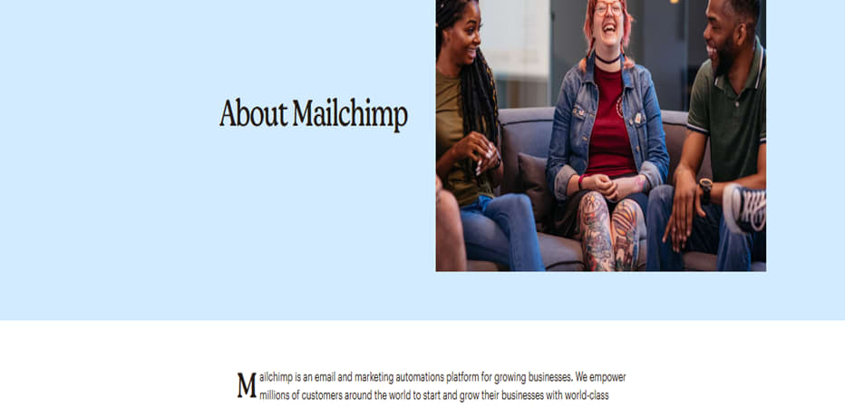 Mailchimp’s About page
