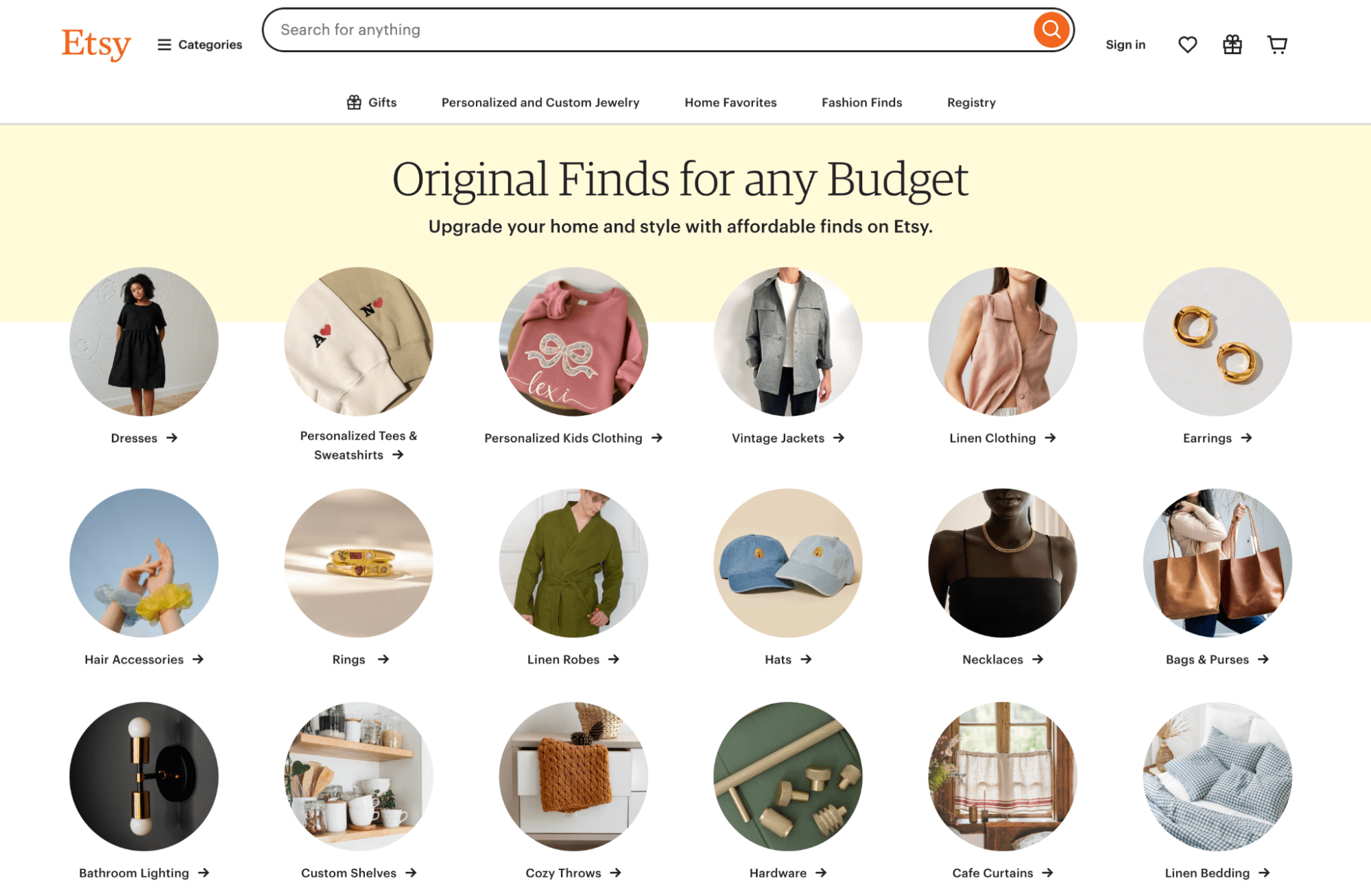 Etsy website