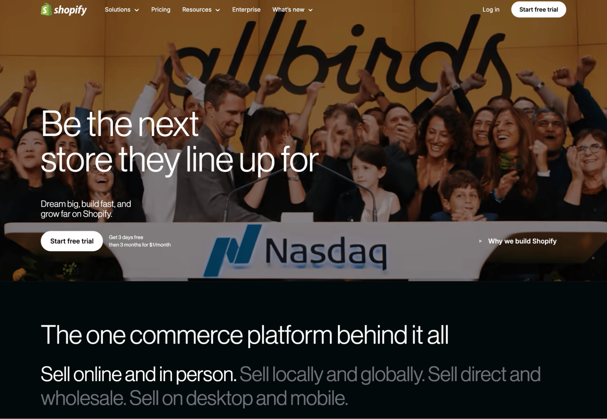 Shopify website