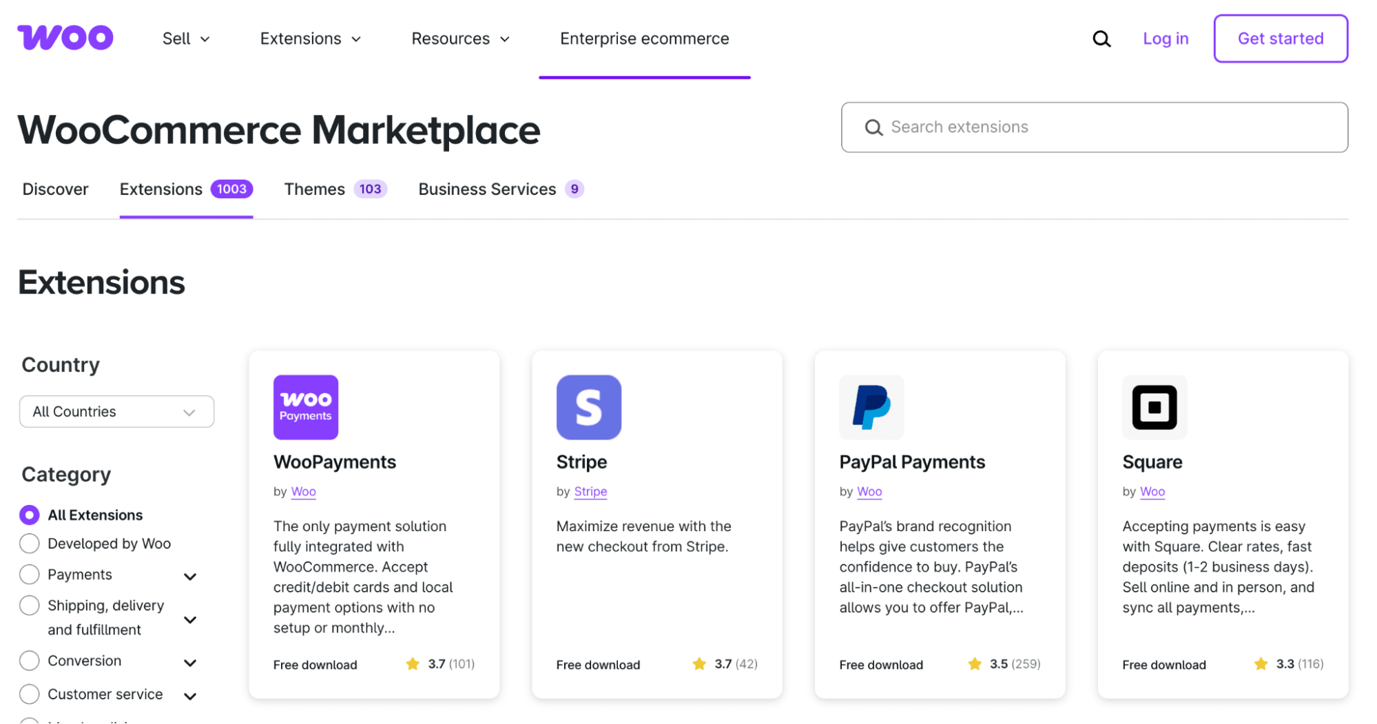 WooCommerce marketplace offering WooCommerce extensions.
