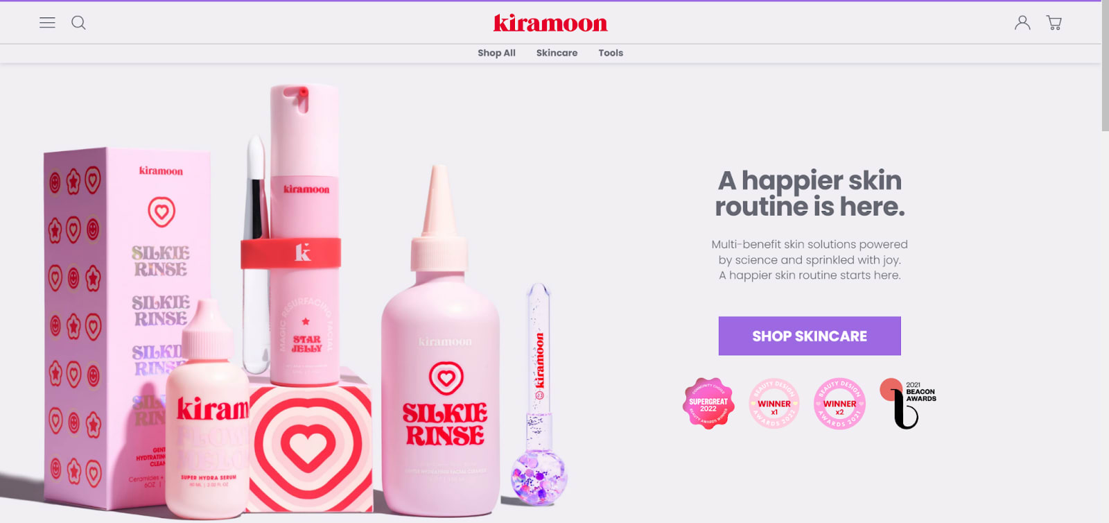 Screenshot Kiramoon homepage