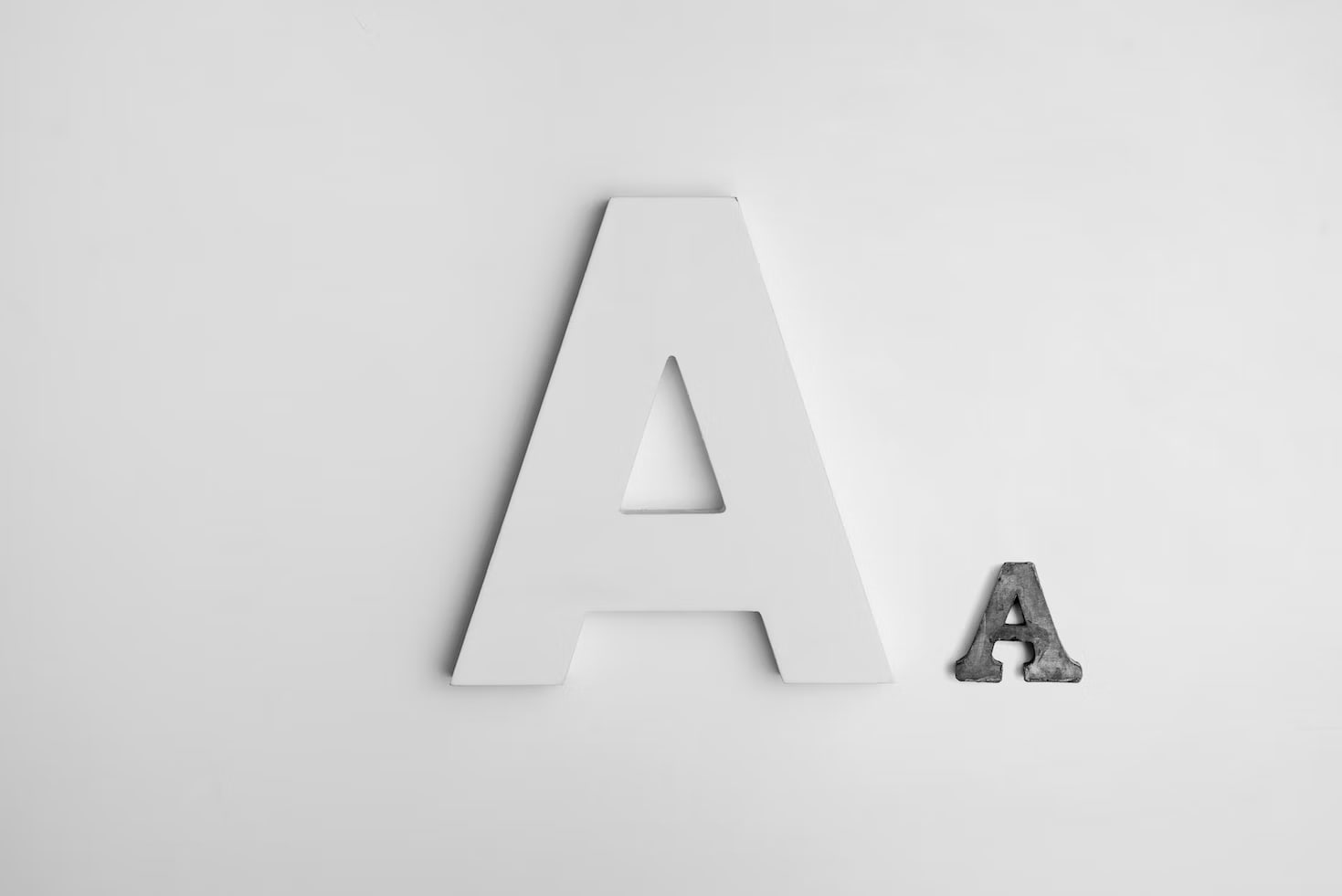 Big capital letter A next to a small capital letter A