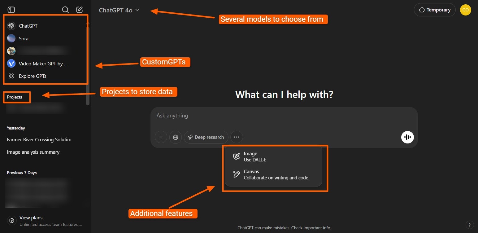 ChatGPT additional features