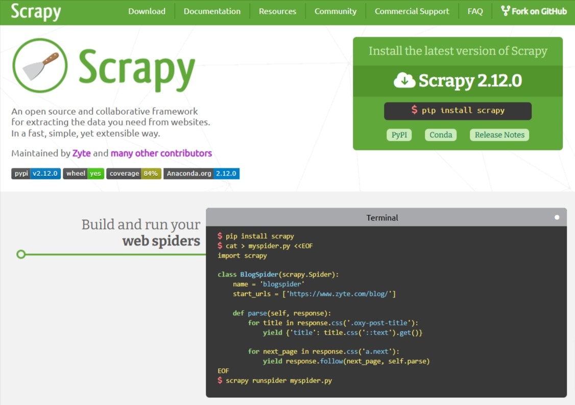 A Python web scraping framework