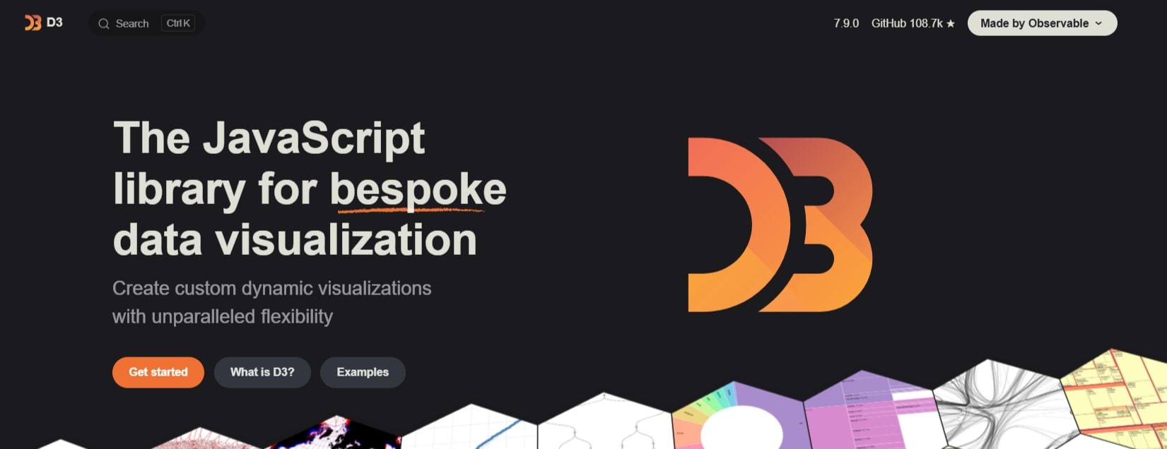 D3.js website header
