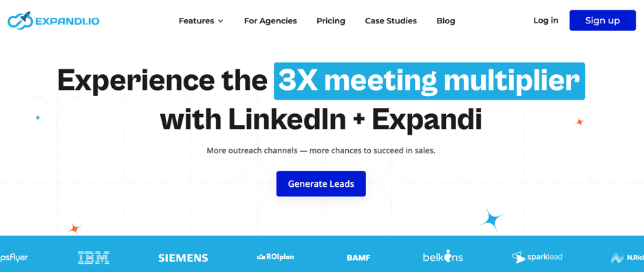 Homepage of Expandi