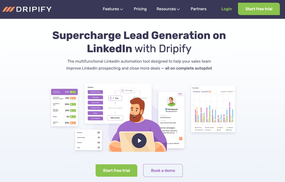Dripify homepage