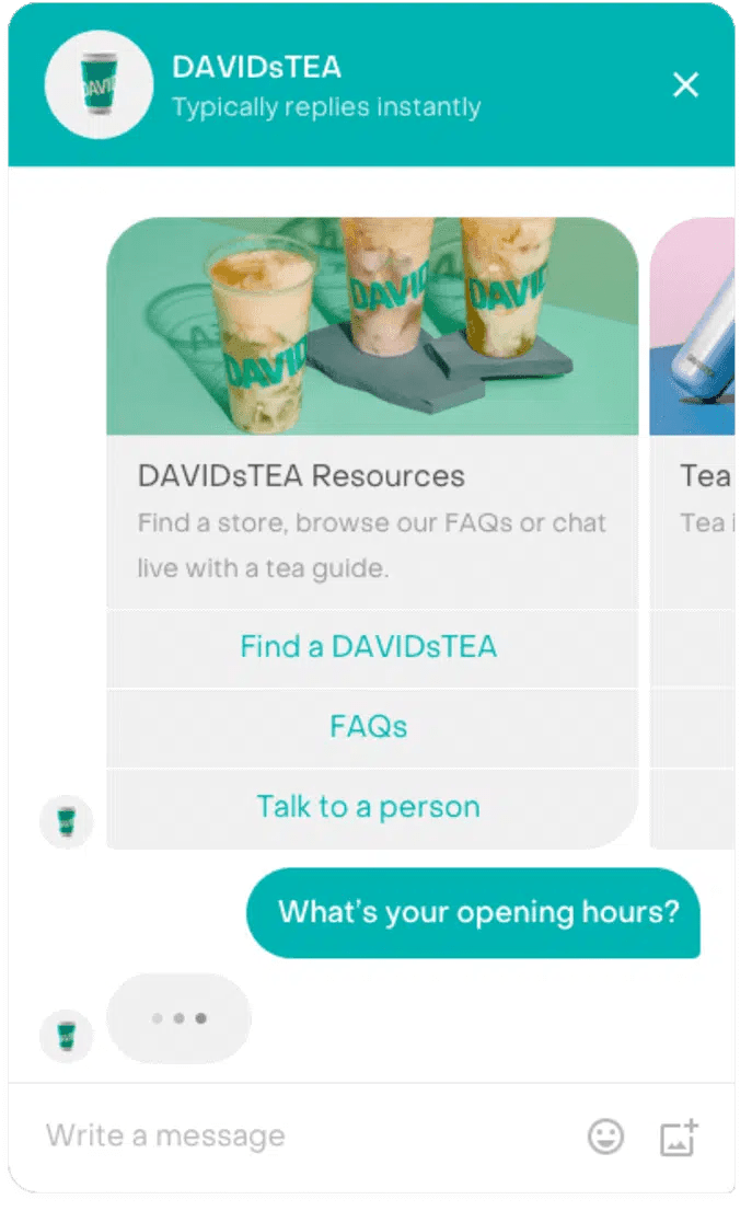 David’s Tea customer support chatbot