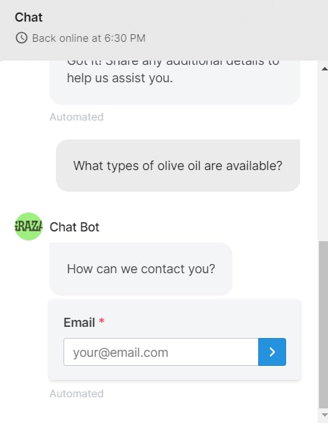 Graza’s ecommerce chatbot