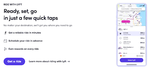 Lyft’s UVP from their homepage