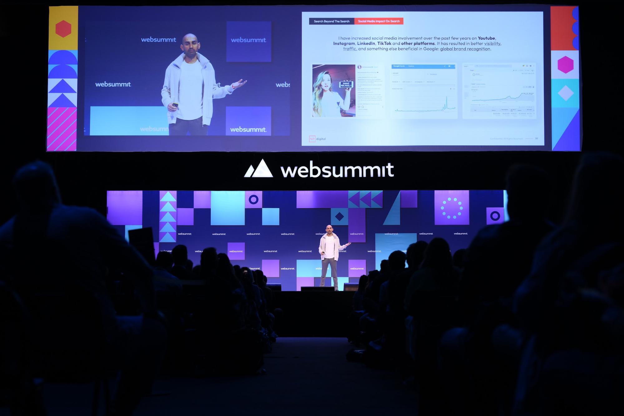 Neil Patel speaking at Web Summit
