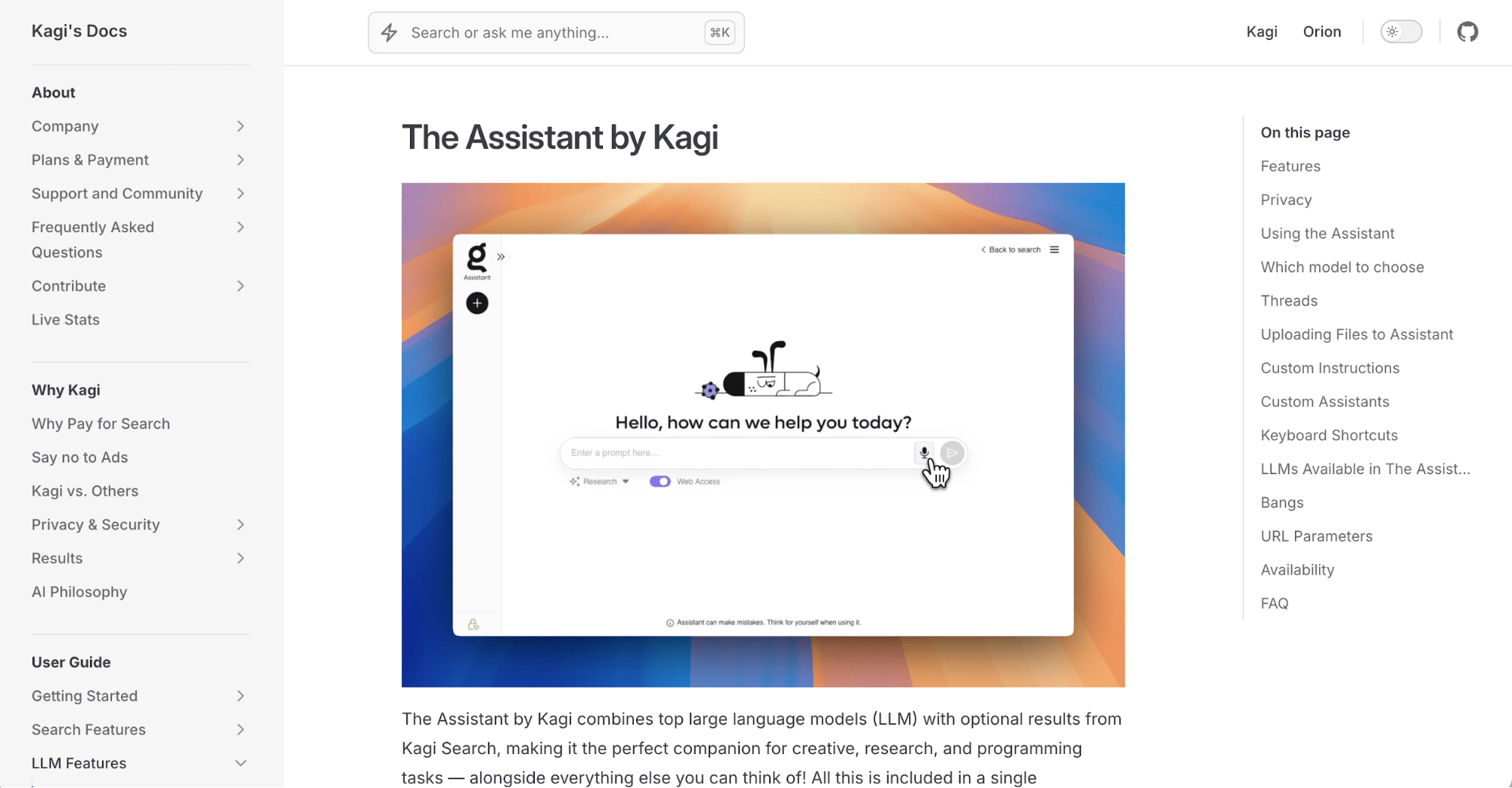 Kagi’s AI Assistant wiki