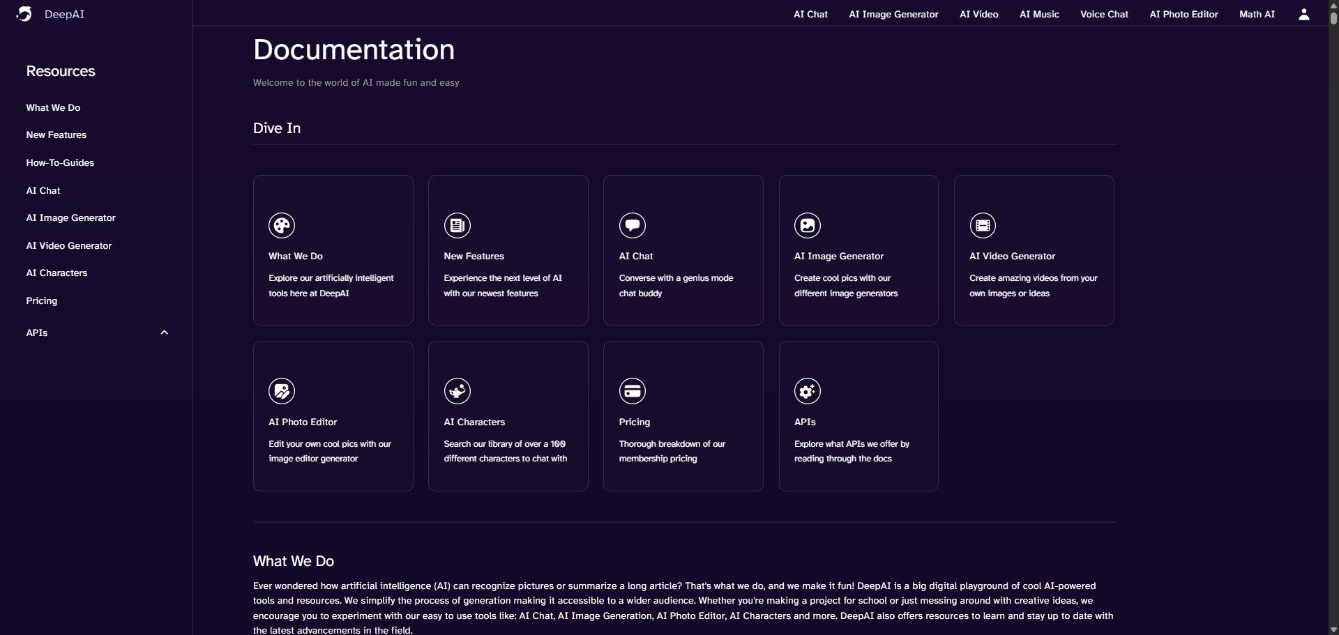 DeepAI documentation