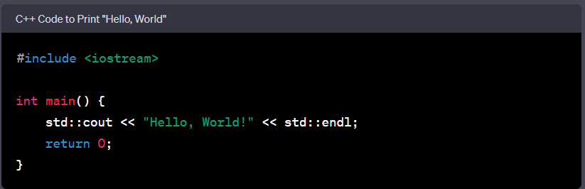 C++ "Hello, World!"