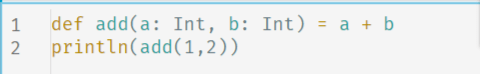 Scala add function without a return type.