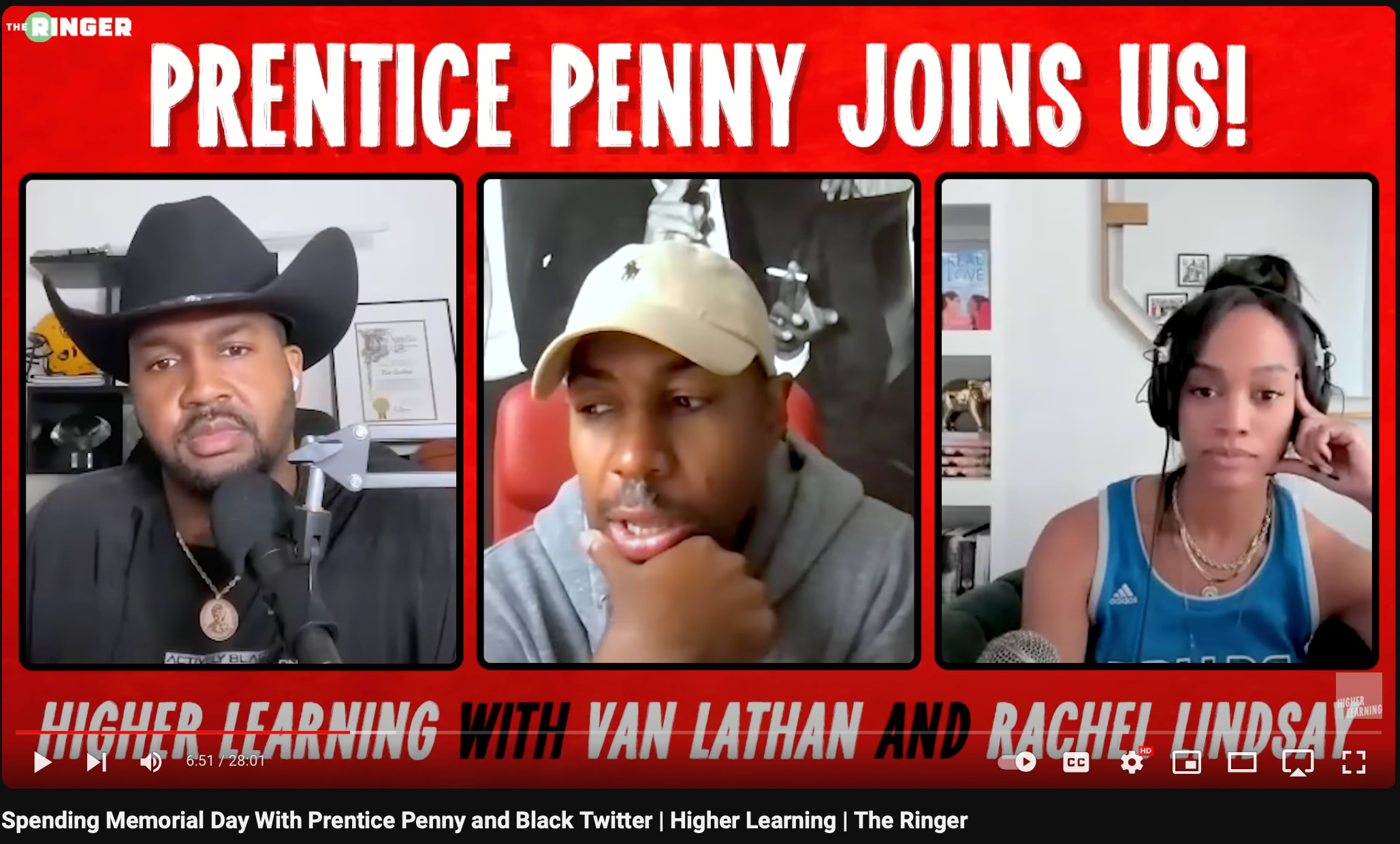 Screenshot from youtube podcast the ringer