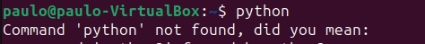 Python command not found on Linux terminal.