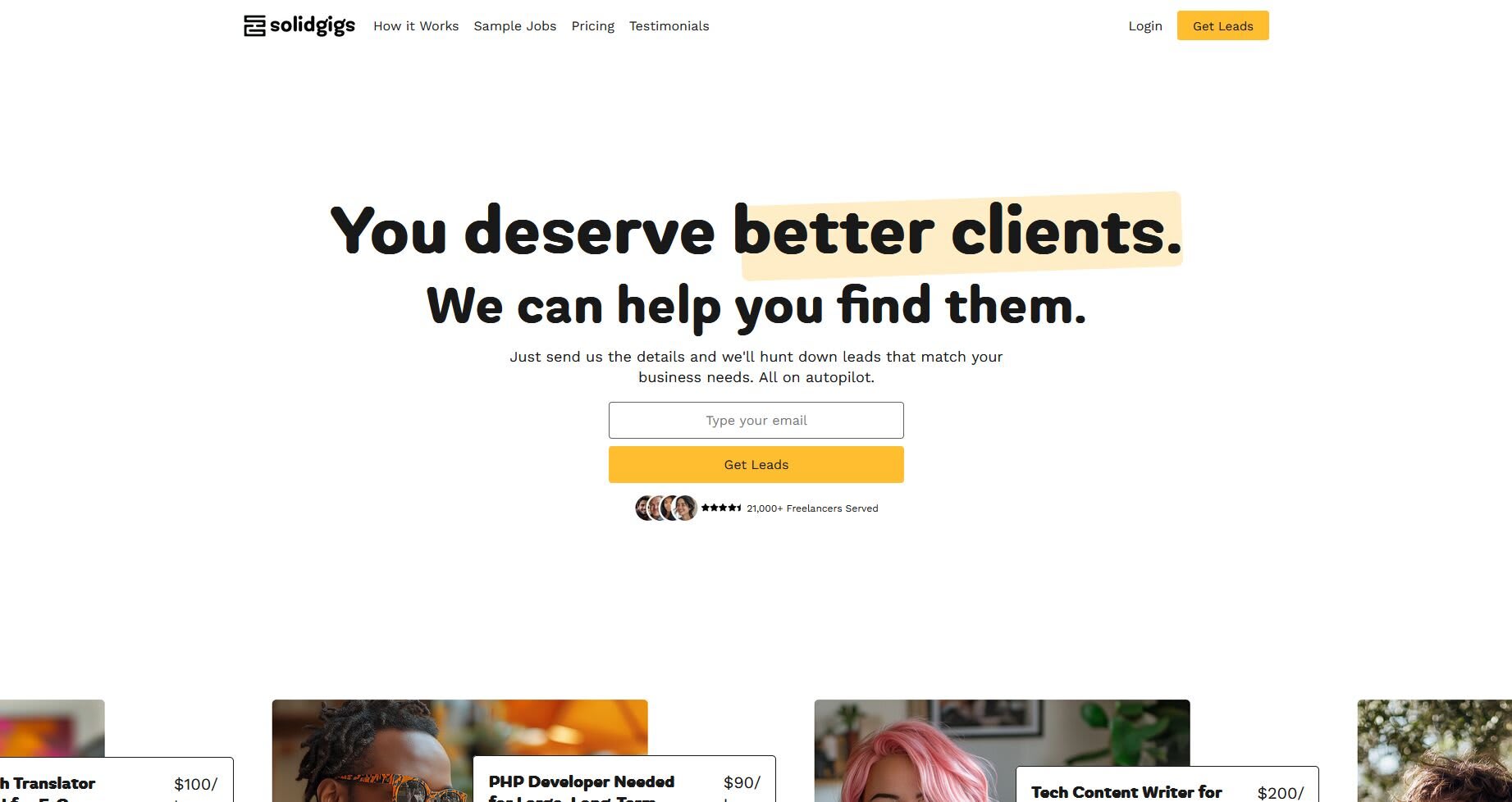 SolidGigs Landing Page