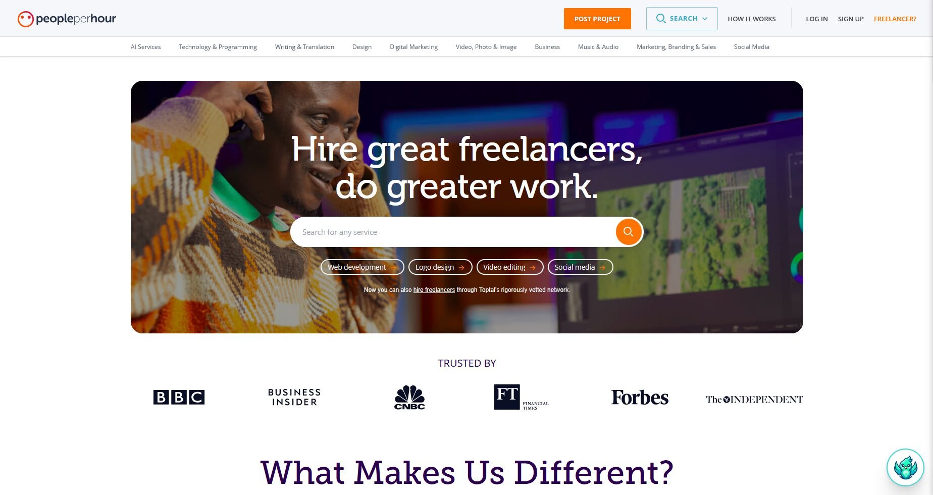 PeoplePerHour Landing Page