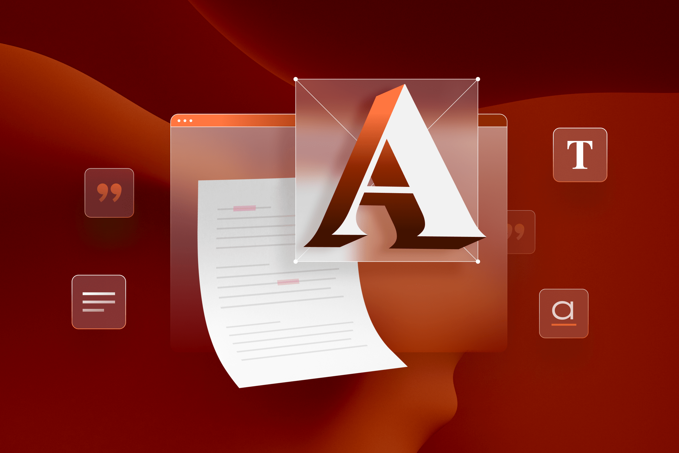 A bold, stylized letter "A" layered over a digital document with marked edits, symbolizing typography and proofreading A bold, stylized letter "A" layered over a digital document with marked edits, symbolizing typography and proofreading
