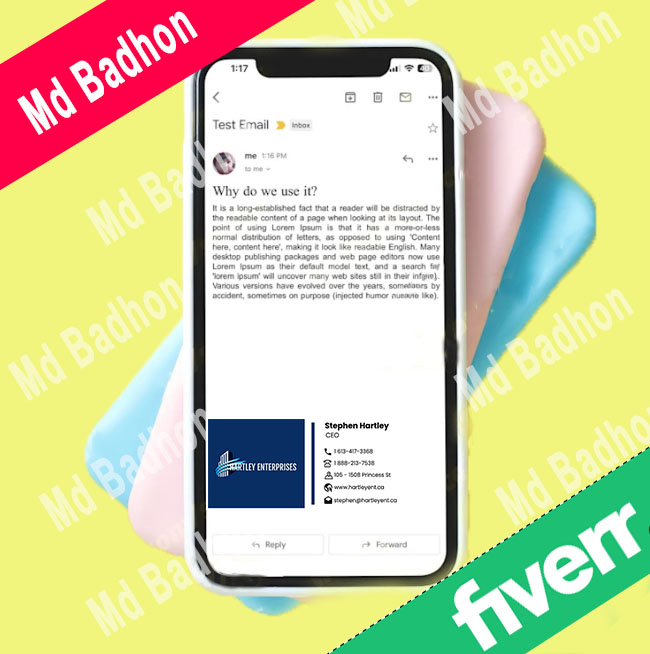 HTML email signature for Gmail attachment